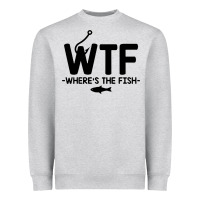 Heather Grey where's the fish Heavyweight Sweatshirt - artisFamous