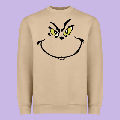 Grinch Face Heavyweight Sweatshirt Designed By Artisfamous