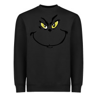 Black Grinch Face Heavyweight Sweatshirt - artisFamous
