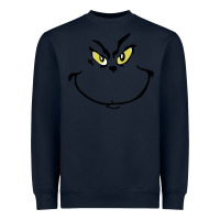 Navy Grinch Face Heavyweight Sweatshirt - artisFamous