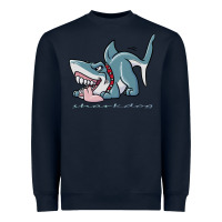 Navy Sharkdog Sticker Heavyweight Sweatshirt - artisFamous