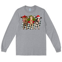 Heather Grey Christmas heifers front view Long Sleeve Tee - RanaPortraitStore