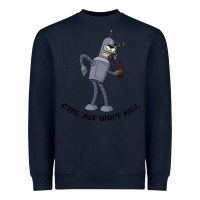 Navy Futurama Ctrl Alt Shift Kill Bender Heavyweight Sweatshirt - artisFamous