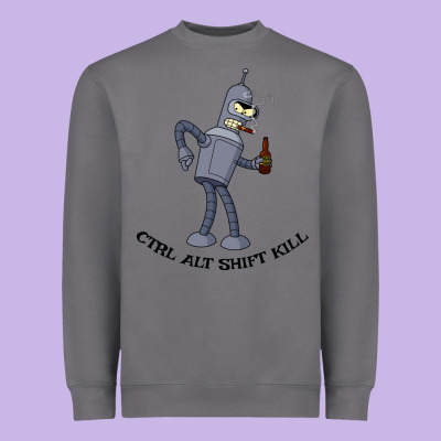 Futurama Ctrl Alt Shift Kill Bender Heavyweight Sweatshirt Designed By Artisfamous