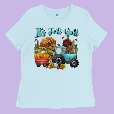 Its Fall Yall Ladies Tee Designed By Cowgirlartshop