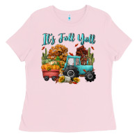 Bubblegum Pink its fall yall Ladies Tee - CowGirlArtShop