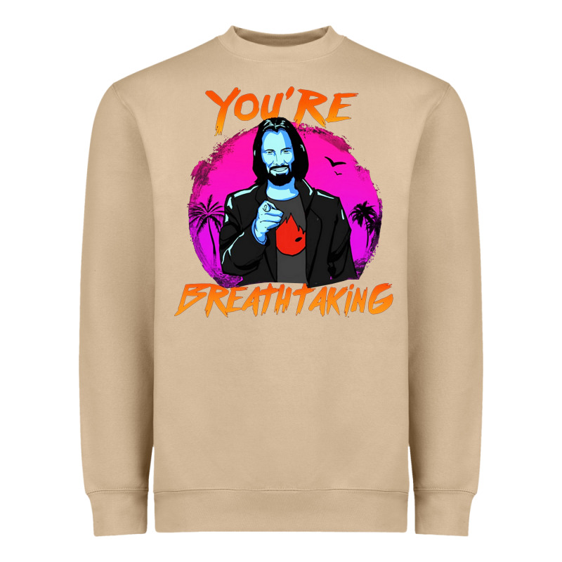 You Are Breathtaking Keanu Reeves Actor Heavyweight Sweatshirt by artisFamous | Teevron
