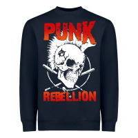 Navy music punk Heavyweight Sweatshirt - artisFamous