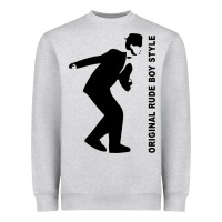 Heather Grey Original Rude Boy Style Heavyweight Sweatshirt - artisFamous