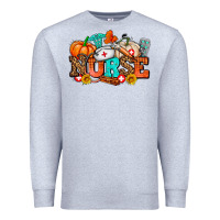 Heather Grey nurse with fall element Premium Sweatshirt - AdoDesignShop
