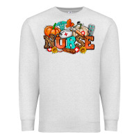 Oatmeal Heather nurse with fall element Premium Sweatshirt - AdoDesignShop