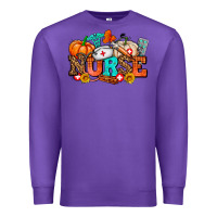 Purple nurse with fall element Premium Sweatshirt - AdoDesignShop
