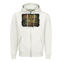 Oatmeal Heather camouflage leopard background Zipper Hoodie - BarkalooDesign