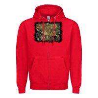 Red camouflage leopard background Zipper Hoodie - BarkalooDesign
