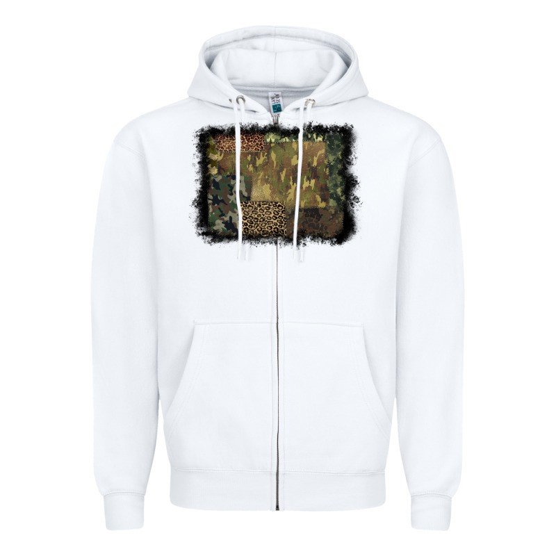 Camouflage Leopard Background Zipper Hoodie by BarkalooDesign | Teevron