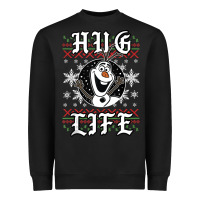 Black fro.zen o.l.a.f hug life ugly christmas sweater style shirt Heavyweight Sweatshirt - artisFamous