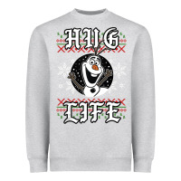 Heather Grey fro.zen o.l.a.f hug life ugly christmas sweater style shirt Heavyweight Sweatshirt - artisFamous
