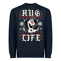 Navy fro.zen o.l.a.f hug life ugly christmas sweater style shirt Heavyweight Sweatshirt - artisFamous