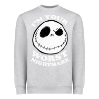 Heather Grey j.a.c.k  skel.ling.ton  worst nightmare t shirt Heavyweight Sweatshirt - artisFamous