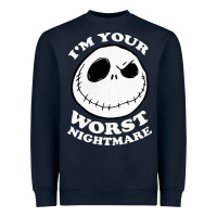 Navy j.a.c.k  skel.ling.ton  worst nightmare t shirt Heavyweight Sweatshirt - artisFamous