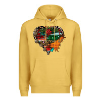 Antique Gold festive western christmas heart Premium Hoodie - CowhideDigitalArt