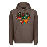 Coffee festive western christmas heart Premium Hoodie - CowhideDigitalArt
