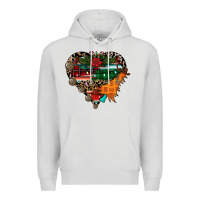 Dove Grey festive western christmas heart Premium Hoodie - CowhideDigitalArt