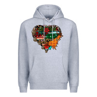 Heather Grey festive western christmas heart Premium Hoodie - CowhideDigitalArt