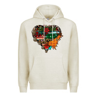 Oatmeal Heather festive western christmas heart Premium Hoodie - CowhideDigitalArt