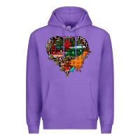 Purple festive western christmas heart Premium Hoodie - CowhideDigitalArt