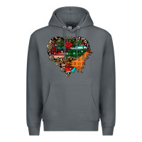 Rock festive western christmas heart Premium Hoodie - CowhideDigitalArt