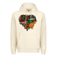 Sandshell festive western christmas heart Premium Hoodie - CowhideDigitalArt