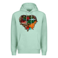 Seafoam festive western christmas heart Premium Hoodie - CowhideDigitalArt