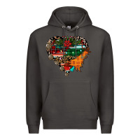 Smoke festive western christmas heart Premium Hoodie - CowhideDigitalArt