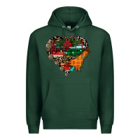 Sports Green festive western christmas heart Premium Hoodie - CowhideDigitalArt
