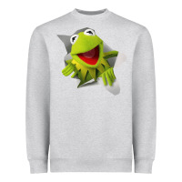 Heather Grey kermit the frog Heavyweight Sweatshirt - artisFamous
