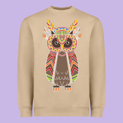 Native Owl Heavyweight Sweatshirt Designed By Artisfamous