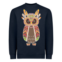 Navy Native OWL Heavyweight Sweatshirt - artisFamous