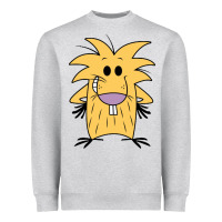 Heather Grey norbet angry beaver Heavyweight Sweatshirt - artisFamous