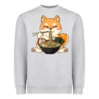 Heather Grey shiba inu dog ramen Heavyweight Sweatshirt - artisFamous