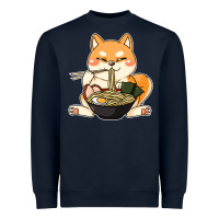 Navy shiba inu dog ramen Heavyweight Sweatshirt - artisFamous