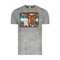 Cloud Rock Cows Serape Leopard Gemstone Vintage Tee - CowCowDesign