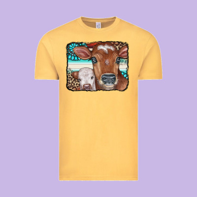 Cows Serape Leopard Gemstone Vintage Tee Designed By Cowcowdesign