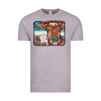 Vintage Zinc Cows Serape Leopard Gemstone Vintage Tee - CowCowDesign