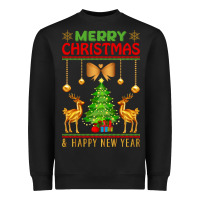 Black merry christmas Heavyweight Sweatshirt - artisFamous