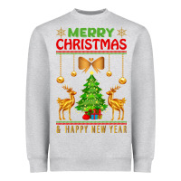 Heather Grey merry christmas Heavyweight Sweatshirt - artisFamous