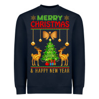 Navy merry christmas Heavyweight Sweatshirt - artisFamous