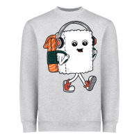 Heather Grey sushi cool Heavyweight Sweatshirt - artisFamous