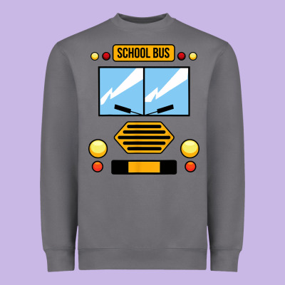 School Bus Costume Cool Halloween Heavyweight Sweatshirt Designed By Artisfamous