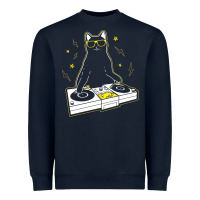 Navy cat dj Heavyweight Sweatshirt - artisFamous